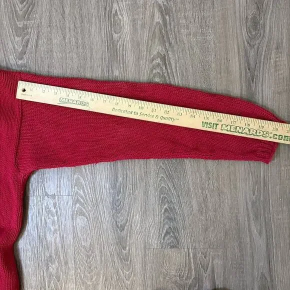 Ray Wear Christmas Sweater Cardigan Snowflake Hand Knit Women’s Sz M Cotton​ - Picture 10 of 12